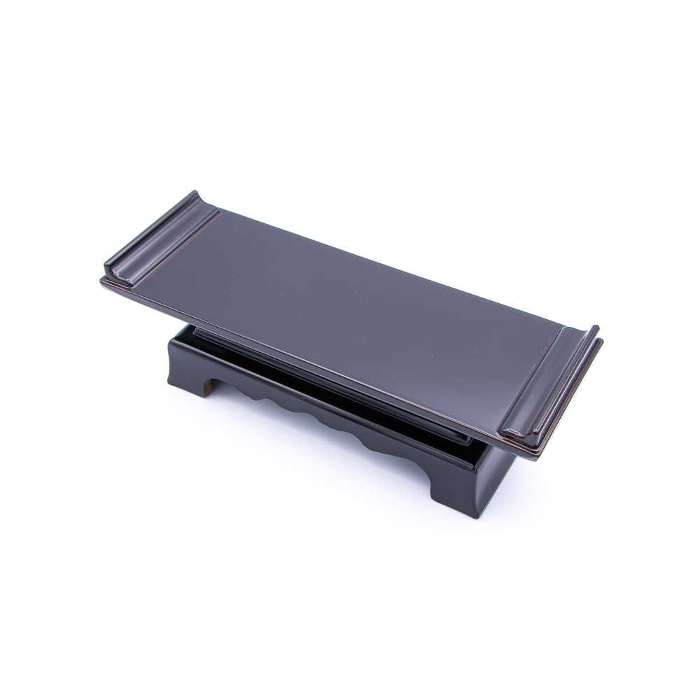 仏茶器台 プラスチック 黒檀調 6.5寸 19.5cm×6.5cm×7cm 天目台 創価