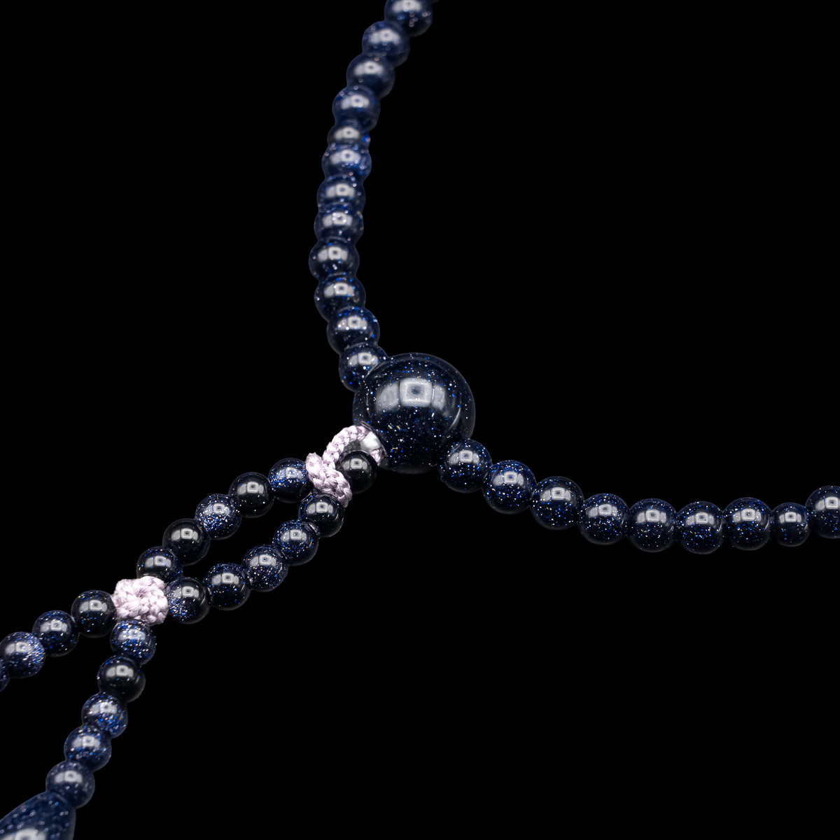 紫金石 数珠 8寸（小・女性向け）紫金石共仕立 カガリ梵天 藤紫房 2色