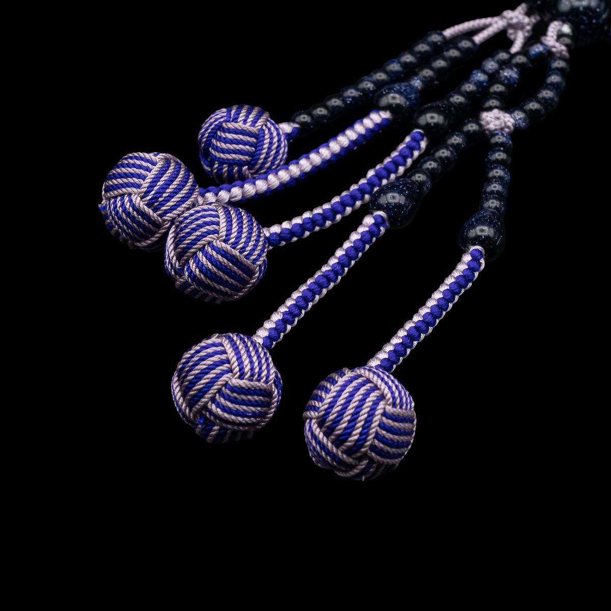 紫金石 数珠 8寸（小・女性向け）紫金石共仕立 カガリ梵天 藤紫房 2色