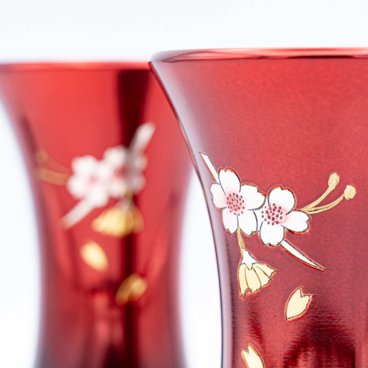 花立 キネ型 銅器 4寸 桜ワインボカシ 一対（2本セット）高さ 15.5cm