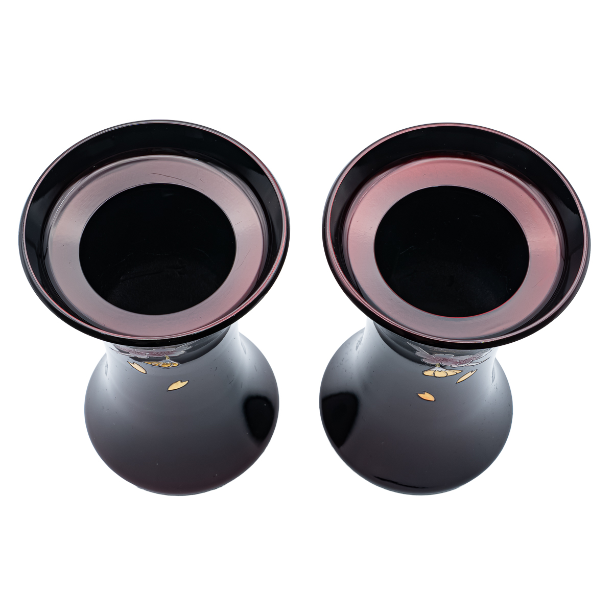花立 キネ型 銅器 4寸 桜ワイン 一対（2本セット） 高さ 15.5cm 創価