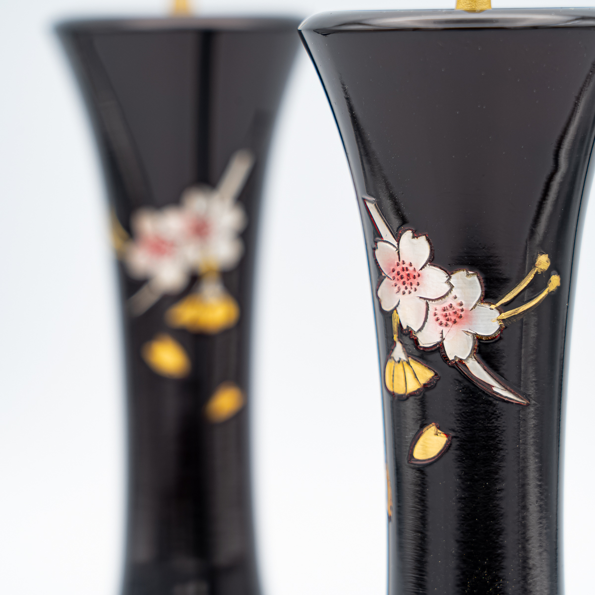灯立 キネ型 銅器 4.5寸 桜 ワイン 一対（2本） 高さ 13.5cm 燭台 創価