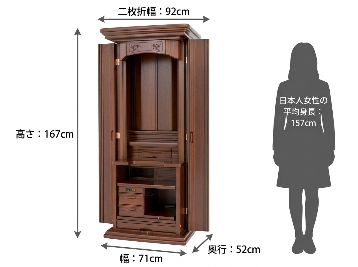 家具調仏壇ブラウンウッド｜アサメラ｜徳島仏壇｜自動扉｜椅子対応｜特
