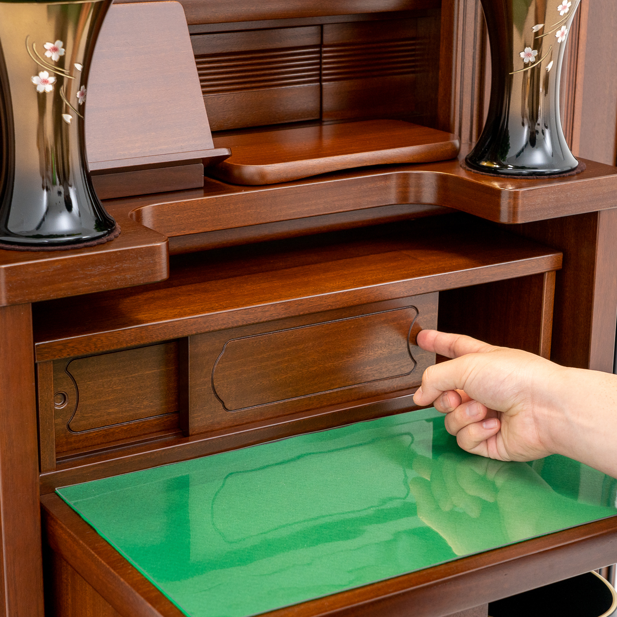 家具調仏壇ブラウンウッド｜アサメラ｜徳島仏壇｜自動扉｜椅子対応｜特