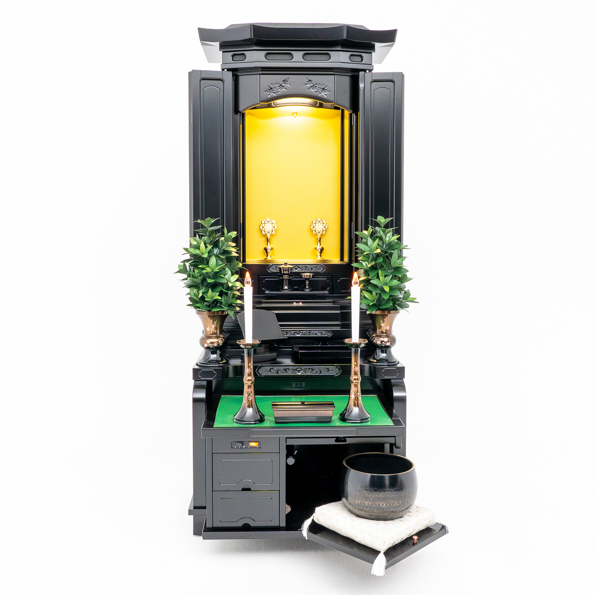 厨子型仏壇大樹｜黒檀｜徳島仏壇｜自動扉｜経机収納型｜特別特装御本尊