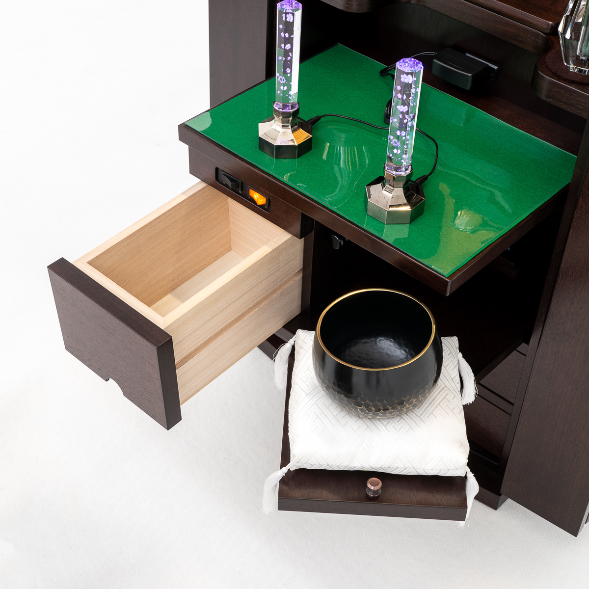 【終了】10⭐︎家具調⭐︎電動仏壇⭐︎美品⭐︎格安販売 家具調仏壇フローラ｜ウォールナット｜徳島仏壇｜自動扉｜特装御本尊