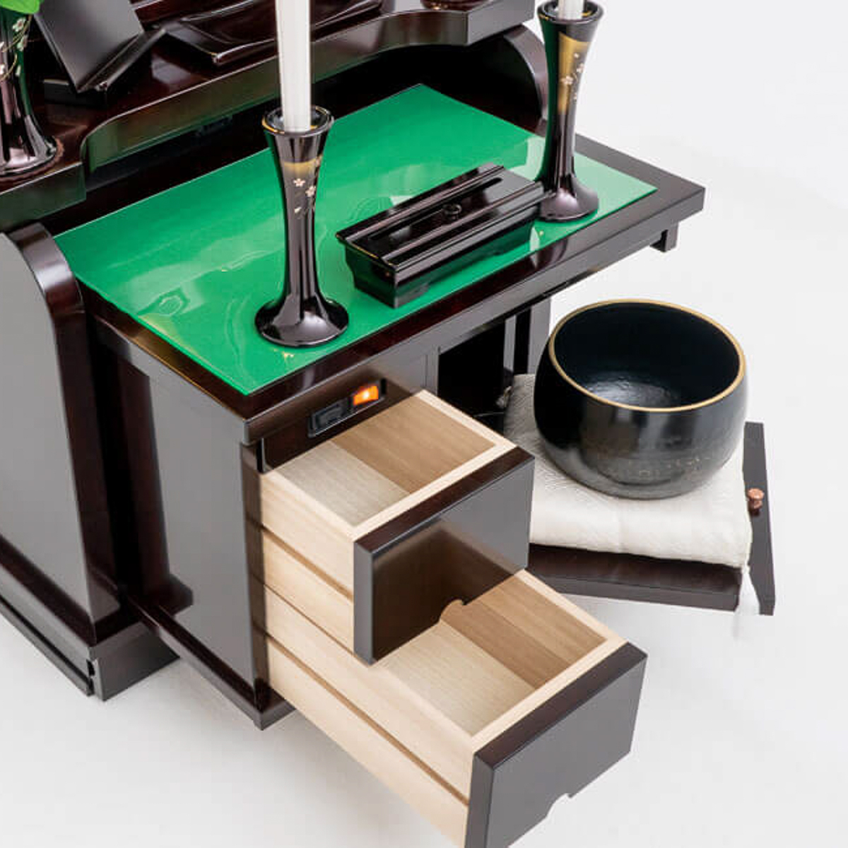 厨子型仏壇暁鐘｜紫檀｜徳島仏壇｜自動扉｜経机収納型｜特別特装御本尊