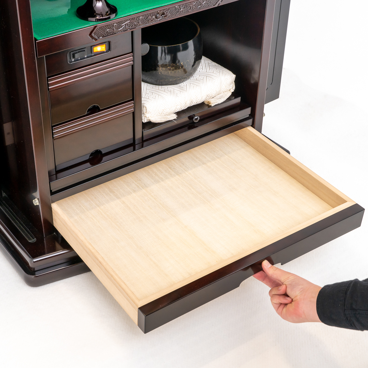 家具調仏壇ロマン｜紫檀｜徳島仏壇｜自動扉｜椅子対応｜特装御本尊対応