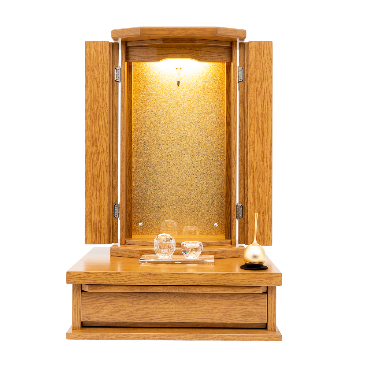 コンパクト仏壇パイル｜アクリル厨子｜ナラオーク調｜LED照明付｜特装