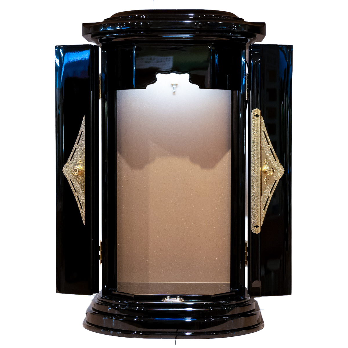 コンパクト仏壇ミニ厨子｜黒うるし調塗｜LED照明付｜特装御本尊対応