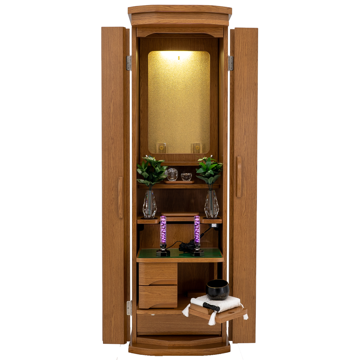 家具調仏壇レスペ｜ウォールナット調｜アクリル扉｜特装御本尊対応