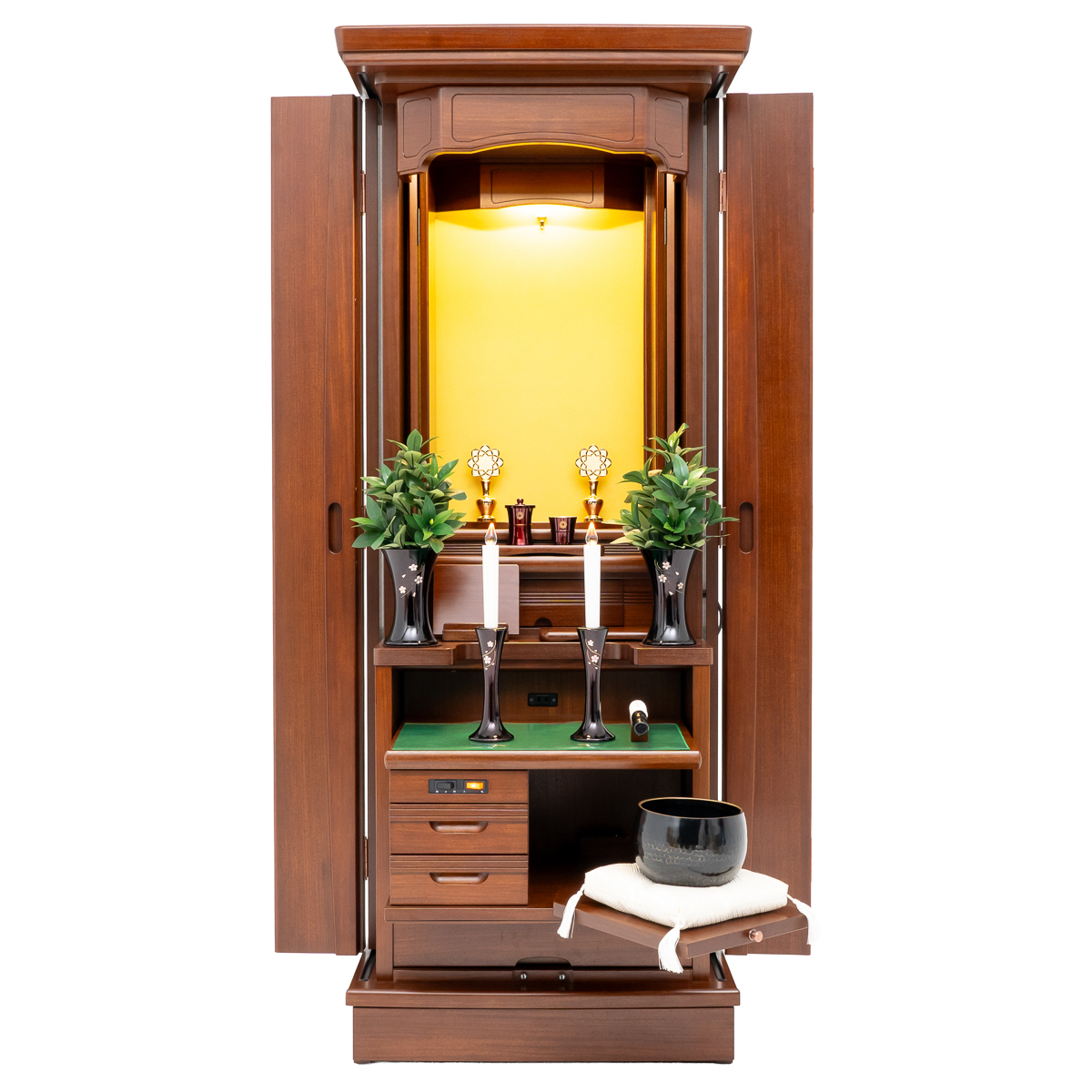 家具調仏壇ビクトワール｜ナラ｜徳島仏壇｜自動扉｜椅子対応｜特別特装